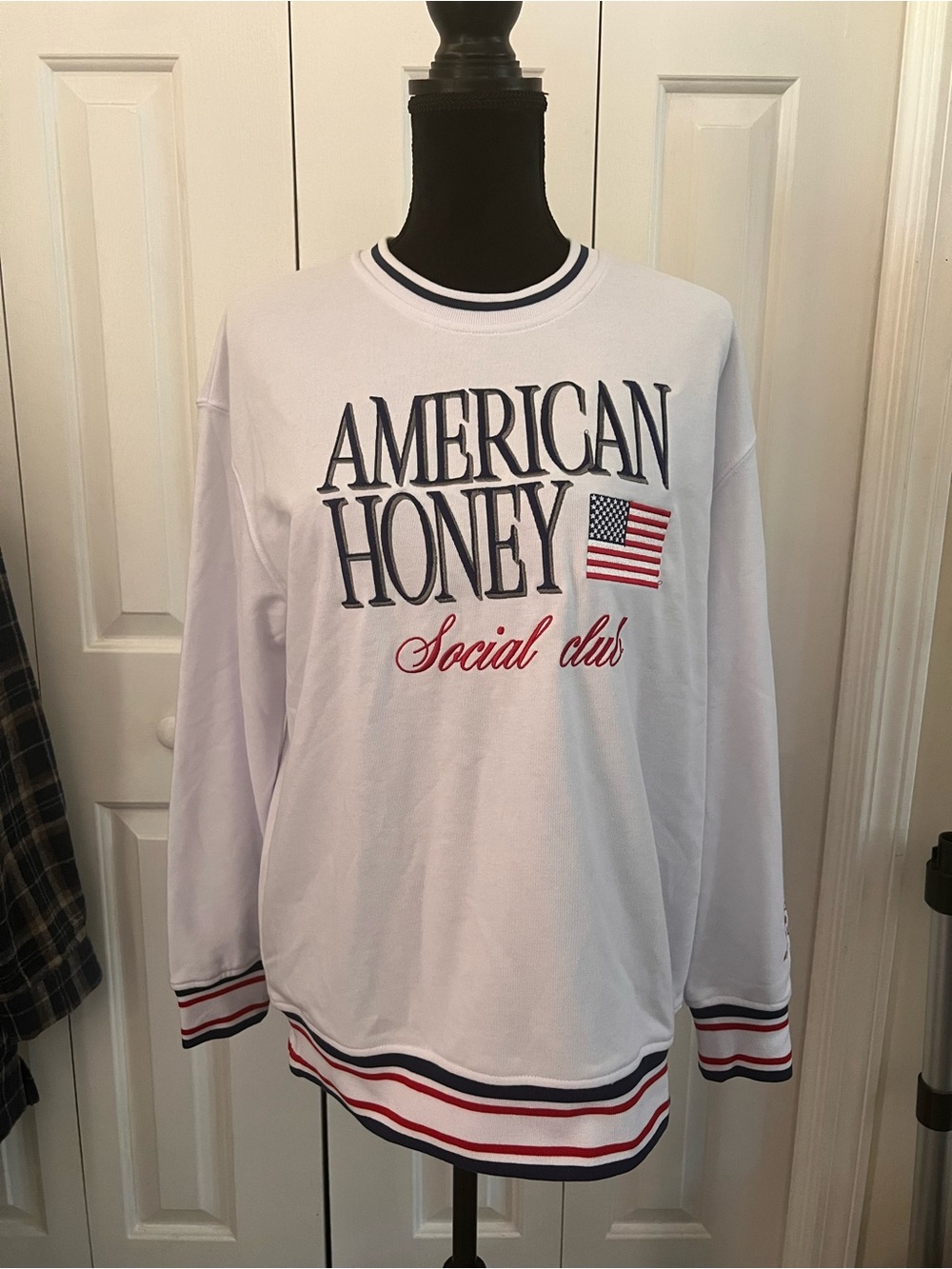 Simply Southern White Sweatshirt with Pink Logo Tag